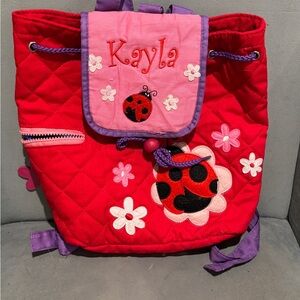 Charming Red and Pink Ladybug Kids Backpack